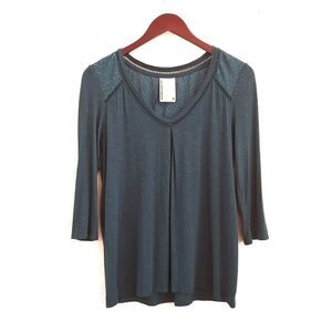 Anthropologie Dolan Teal Maisy Top 3/4 Sleeve XS